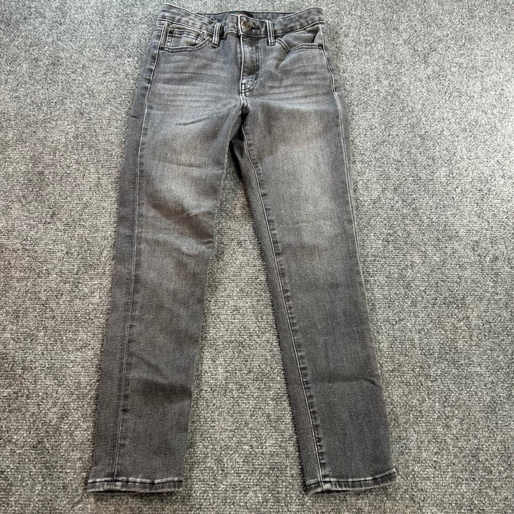 Quince Straight Leg Jeans Womens 24 Faded Black Gray Organic Cotton Stretch